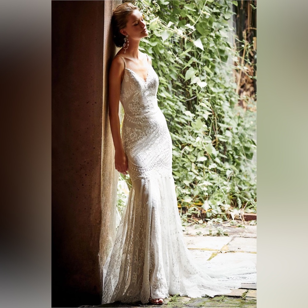 BHLDN Cascading lace gown
